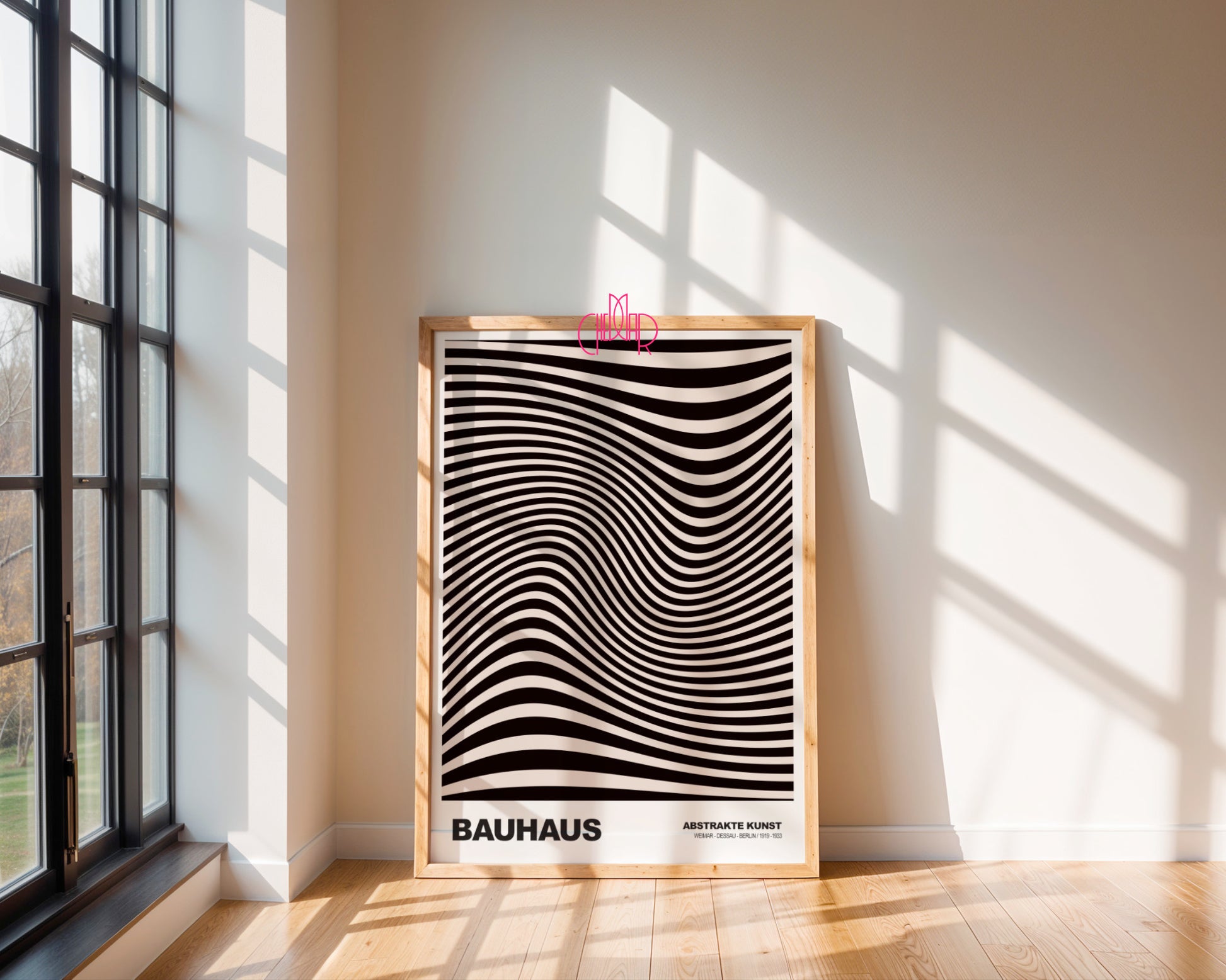 Neonowa Harmonia: Concentric Vibrance – Bauhaus, Abstract Striped Vision