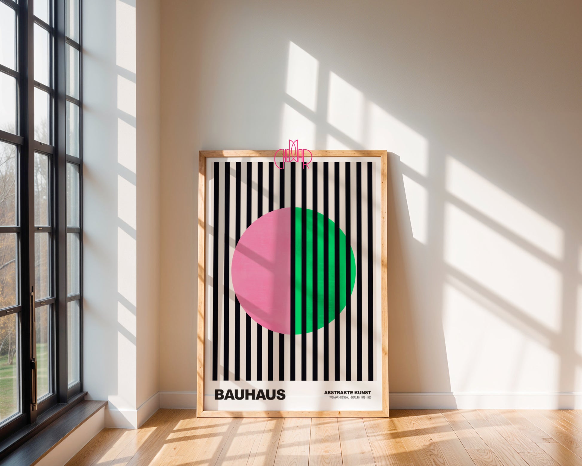 Pulsacja Linii: Chromatic Split – Bauhaus, Abstract Vertical Vision