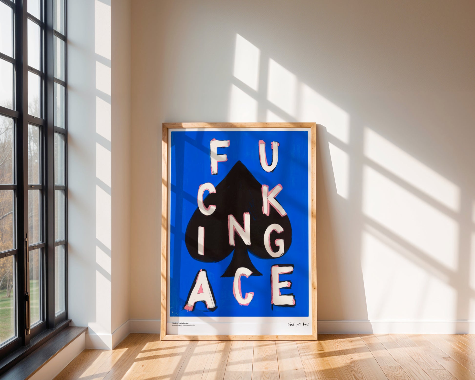 Plakat „Fucking Ace” – Zwycięski Akcent w Twoim Wnętrzu!