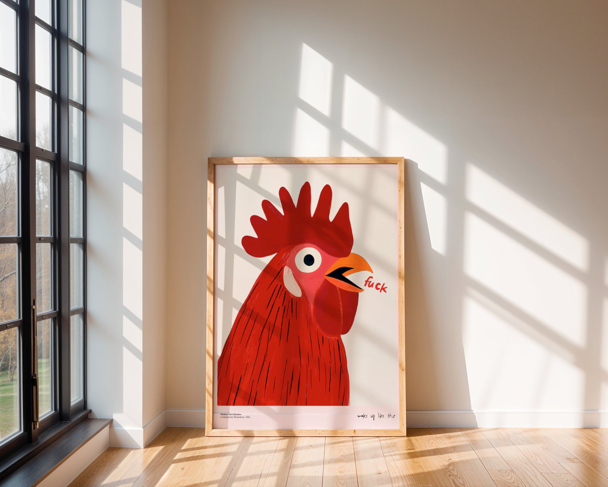 Plakat Woke Up Like This, Rooster Art, modernizm, sztuka współczesna