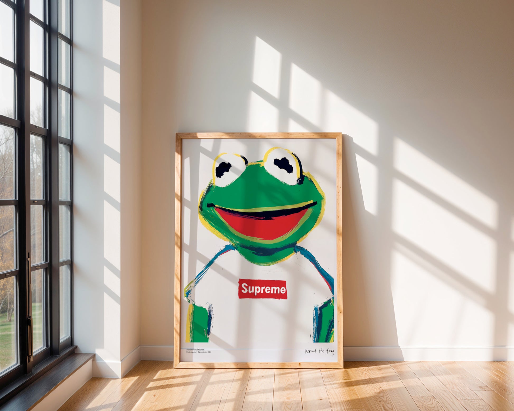 Plakat Kermit the Frog, Supreme Streetwear, modernizm, sztuka współczesna