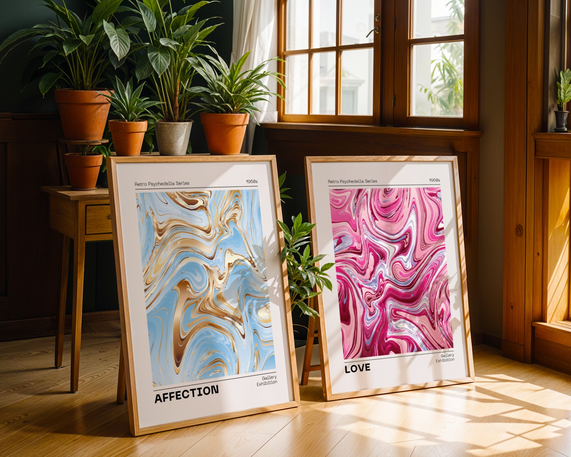 Zestaw plakatów Miłość i sympatia, sztuka abstrakcyjna, współczesna