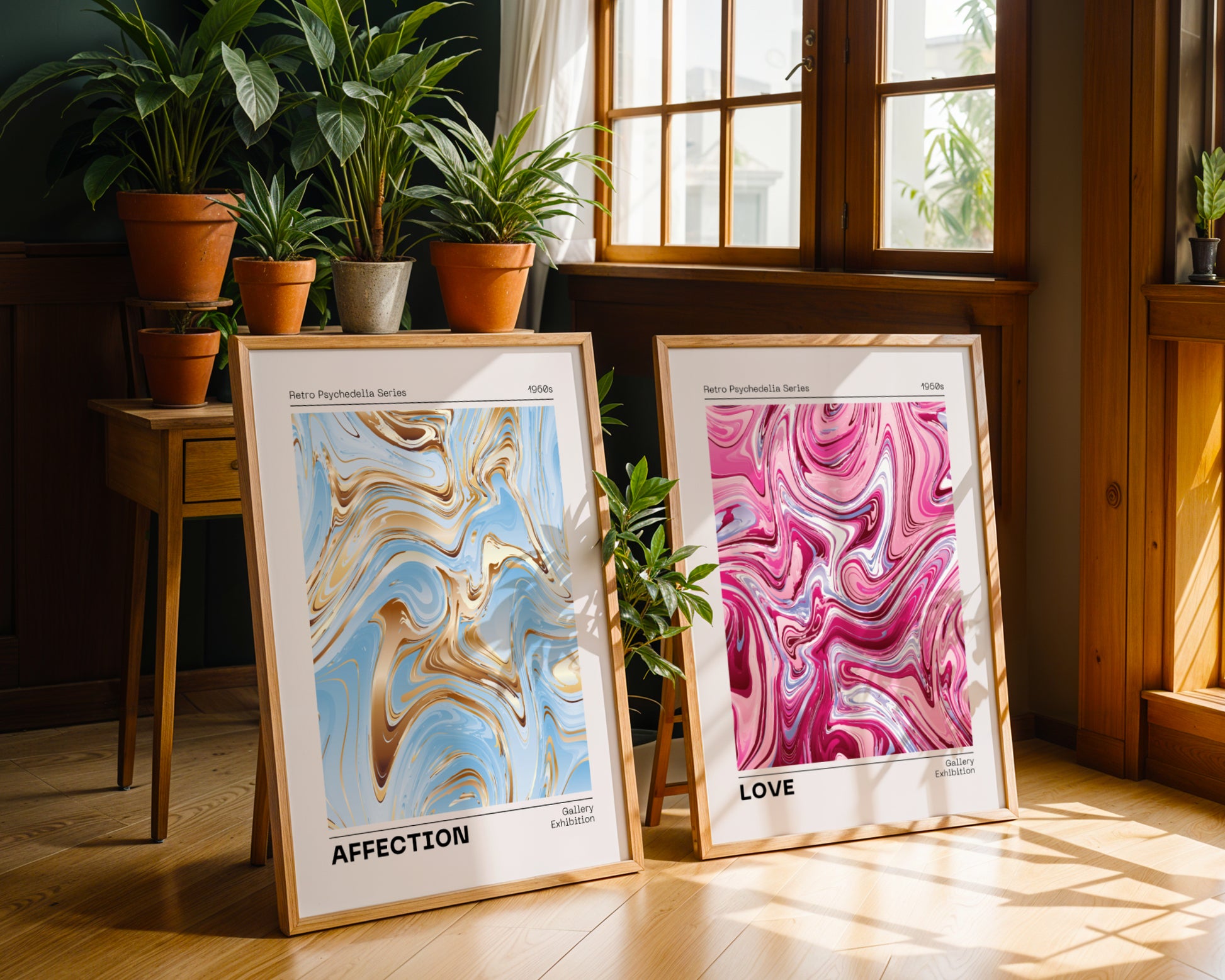 Zestaw plakatów Miłość i sympatia, sztuka abstrakcyjna, współczesna