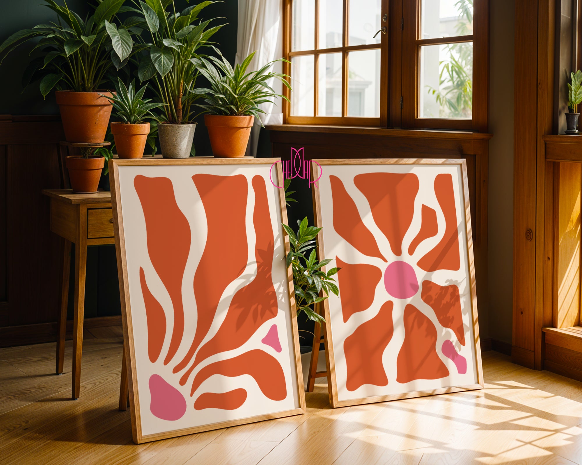 Zestaw Boho Abstract – Abstract Terracotta Floral