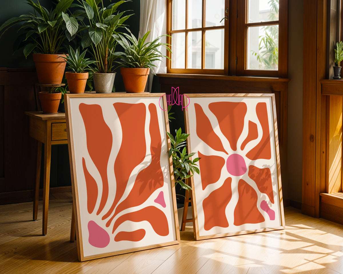 Zestaw Boho Abstract – Abstract Terracotta Floral