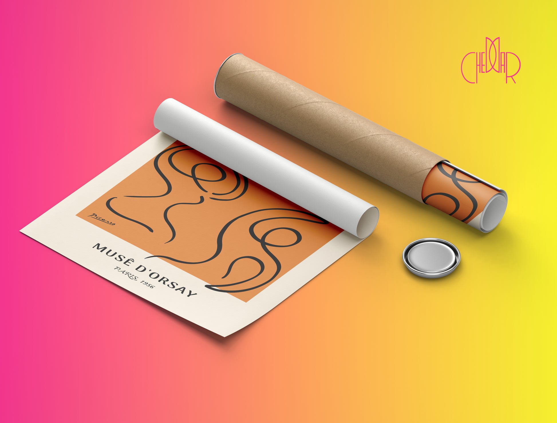 Pablo Picasso – Musée d’Orsay Abstract Figure & Orange Contrast