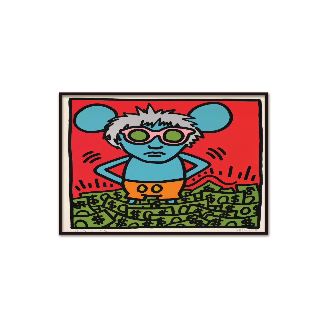 Plakat Keith Haring- Andy Mouse, pop art, sztuka współczesna