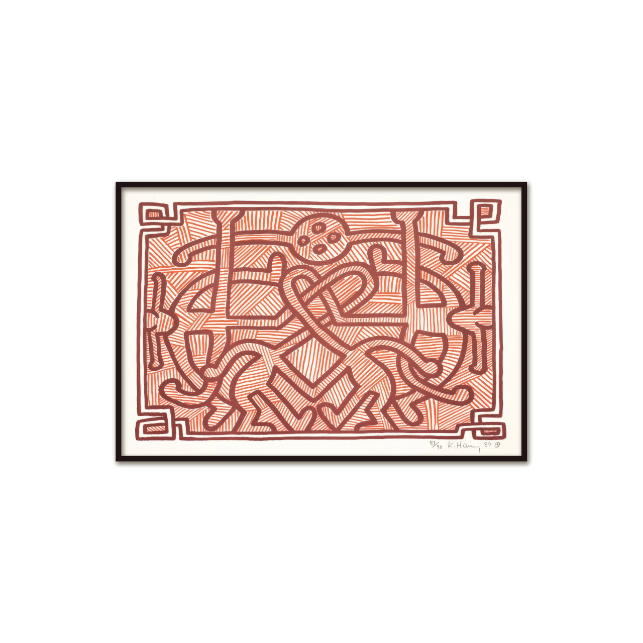 Plakat Keith Haring- labirynt, pop art, sztuka współczesna