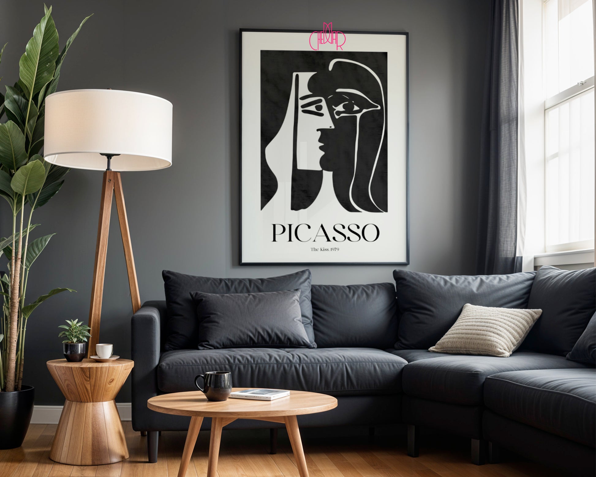 Picasso – The Kiss (Pocałunek) 1979 | Plakat Galeryjny Monochrome