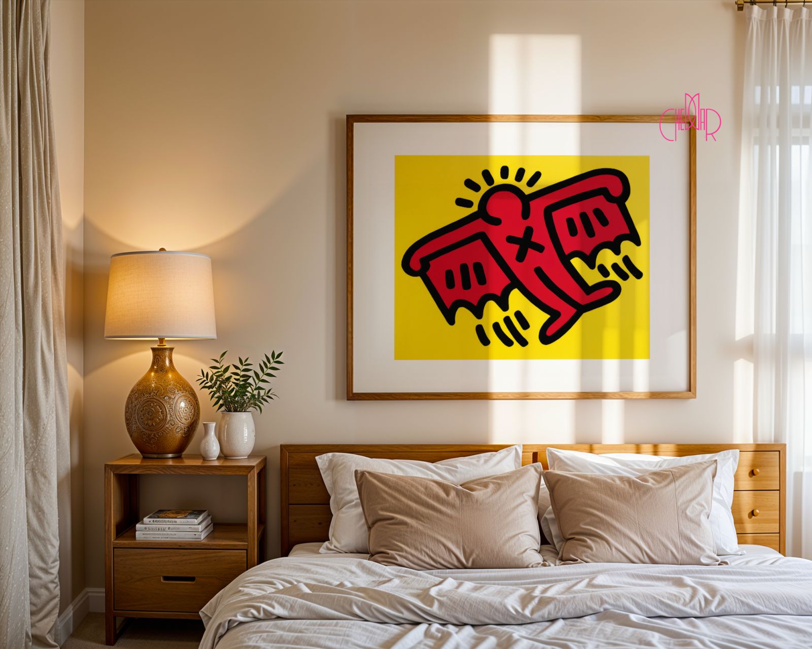 Plakat Keith Haring- nietoperz, poziomy, pop art, sztuka współczesna