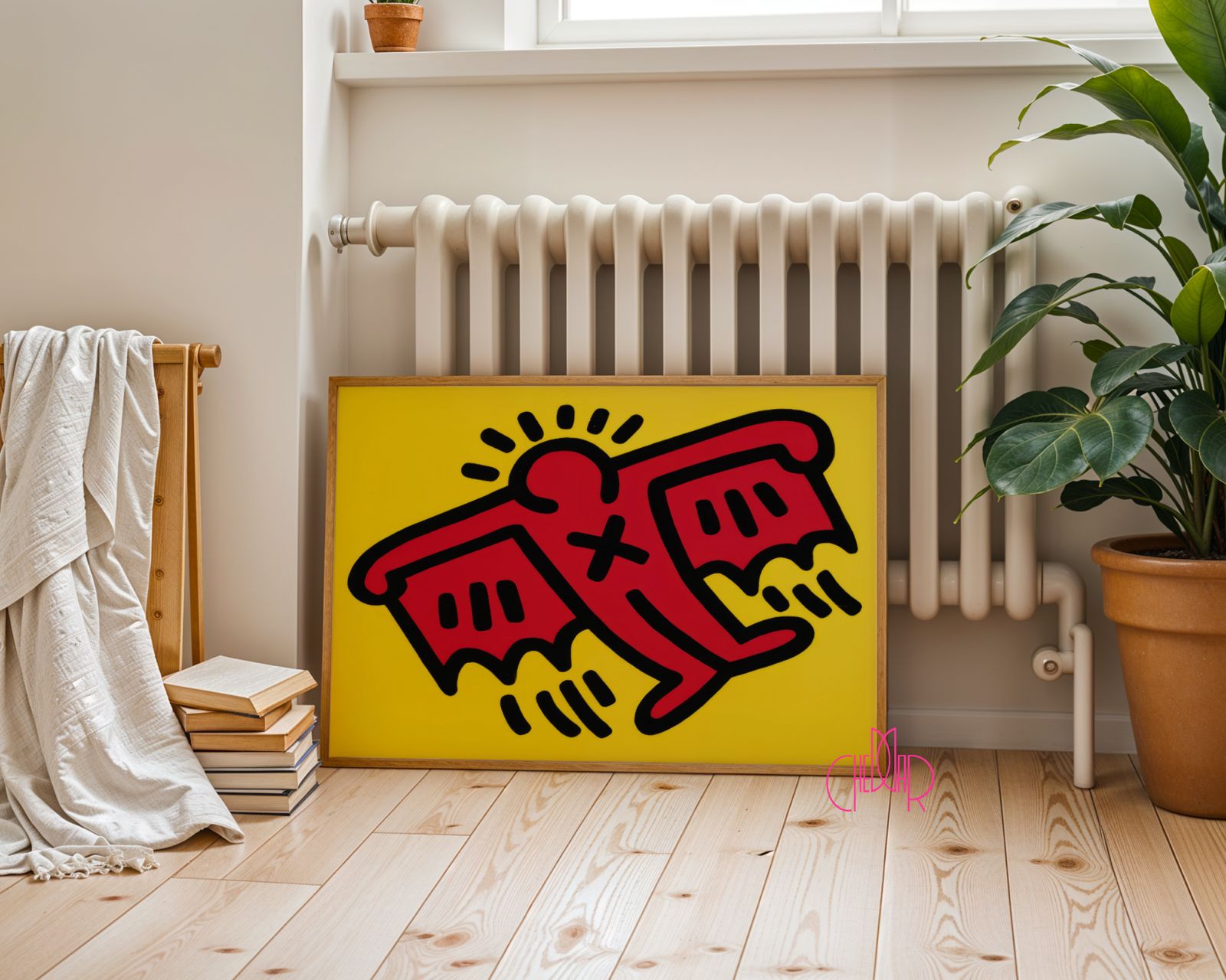 Plakat Keith Haring- nietoperz, poziomy, pop art, sztuka współczesna