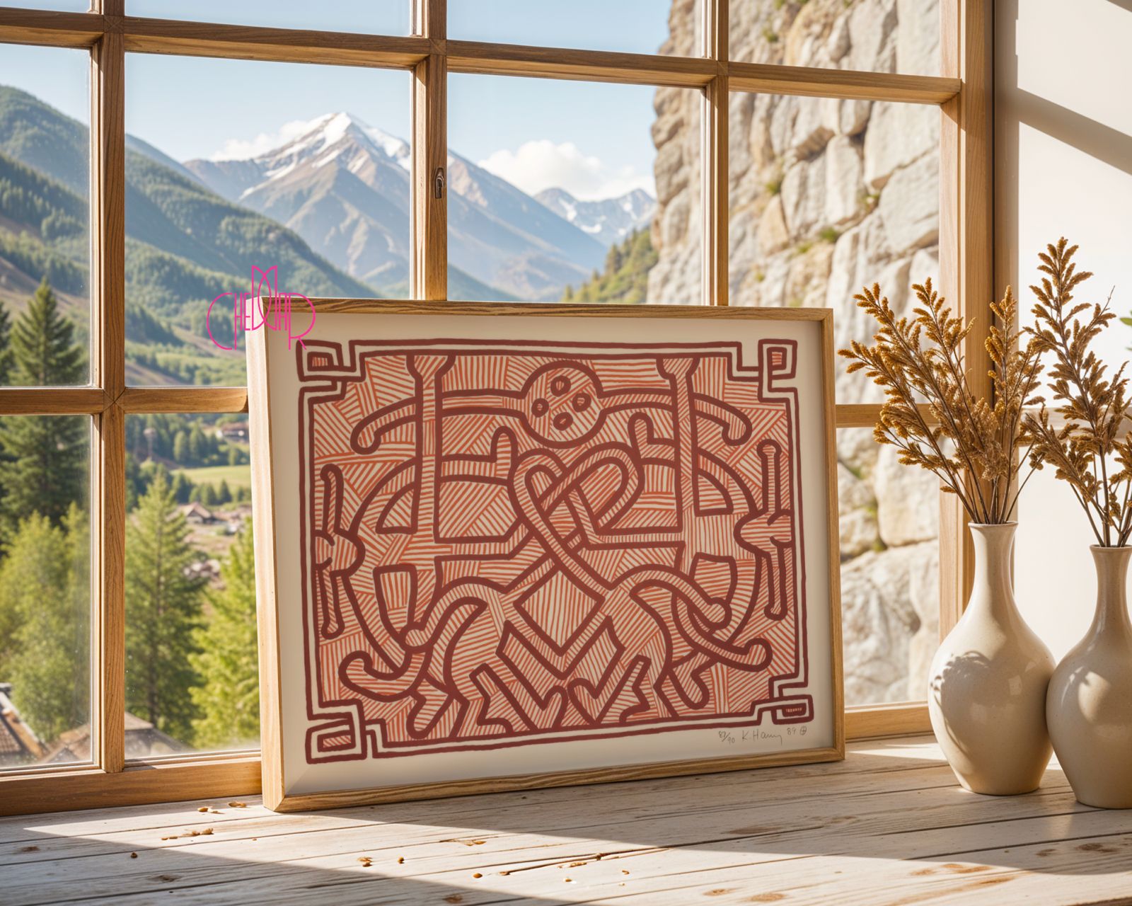 Plakat Keith Haring- labirynt, pop art, sztuka współczesna