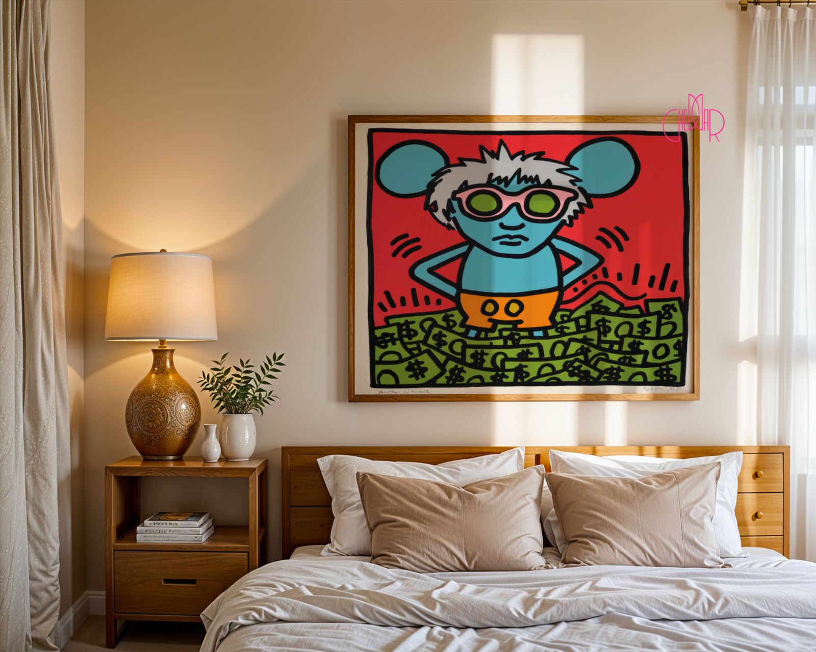 Plakat Keith Haring- Andy Mouse, pop art, sztuka współczesna