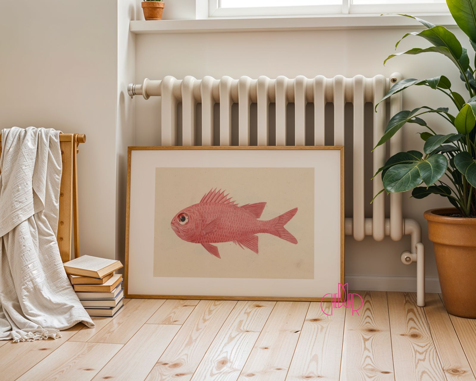 Plakat Czerwona Ryba Luigi Balugani Grafika Morska, vintage