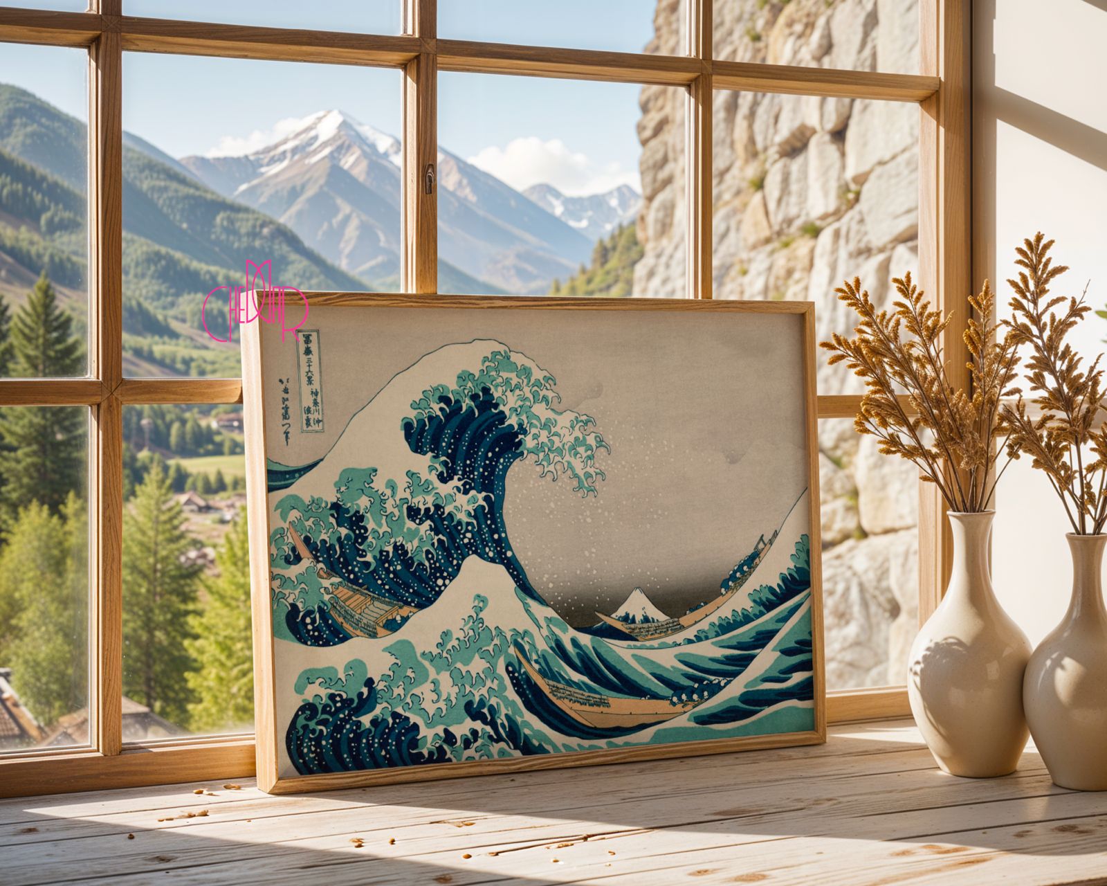 Plakat Wielka Fala Kanagawa - "The Great Wave", sztuka japońska