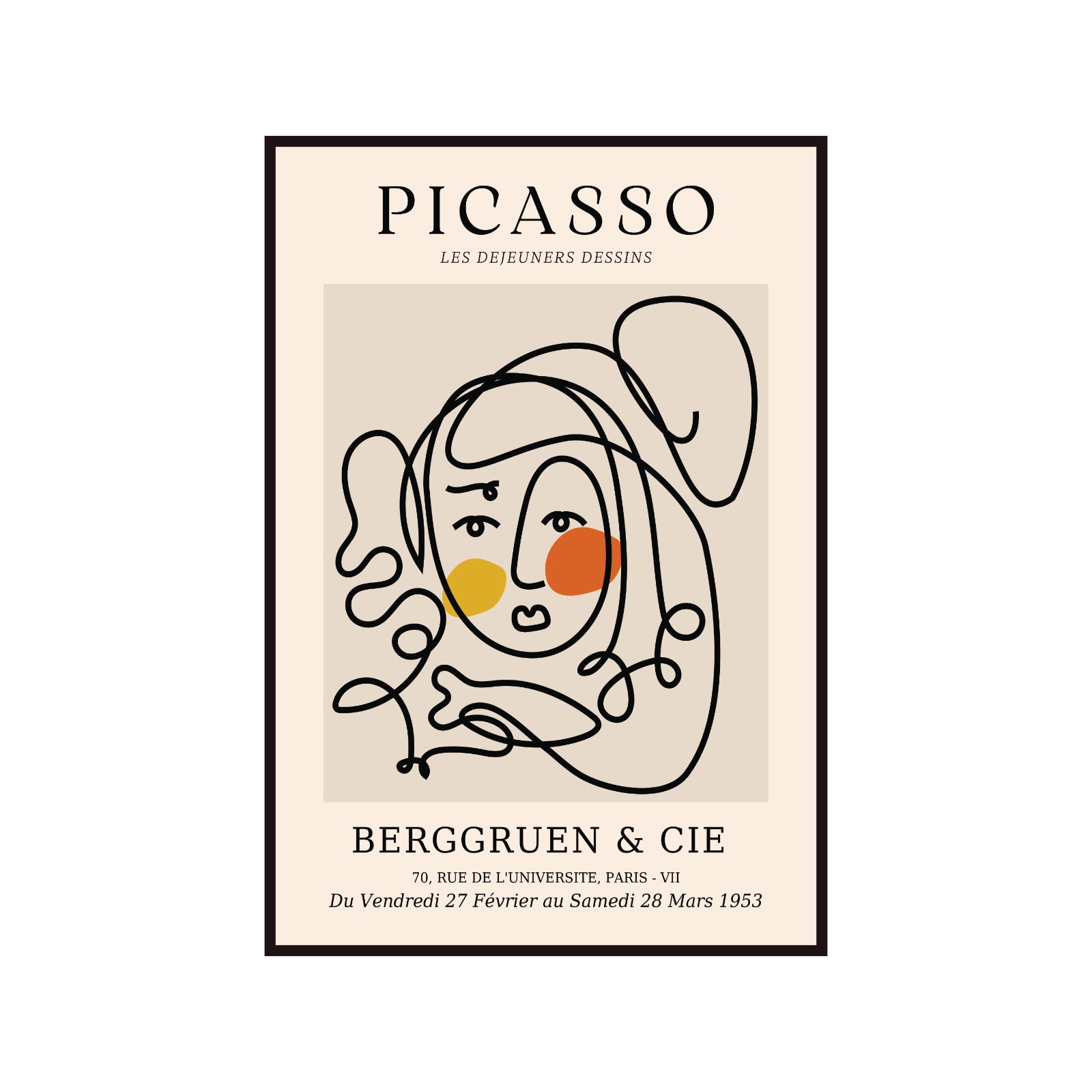 Pablo Picasso – Berggruen & Cie Abstract Portrait Sketch