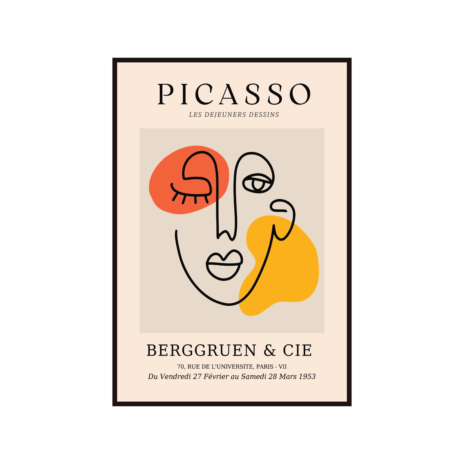 Picasso – Abstract Face & Colorful Shapes Poster