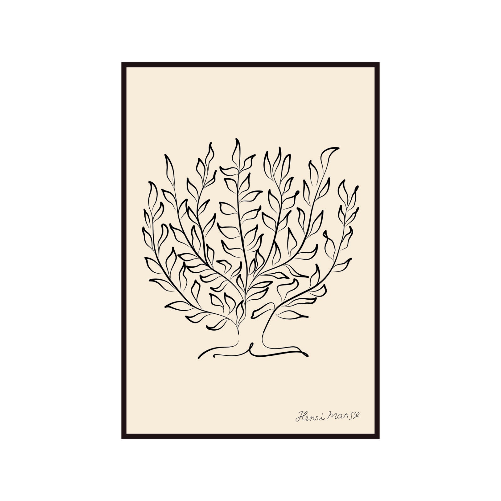 Henri Matisse – Mediterranean Tree: Minimalist Line Art