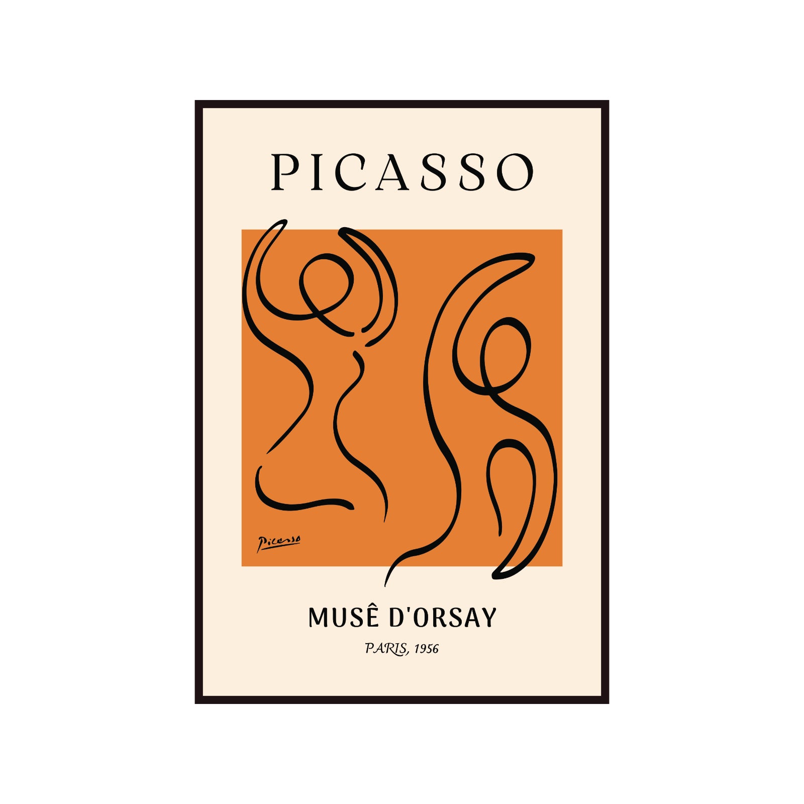 Pablo Picasso – Musée d’Orsay Abstract Figure & Orange Contrast