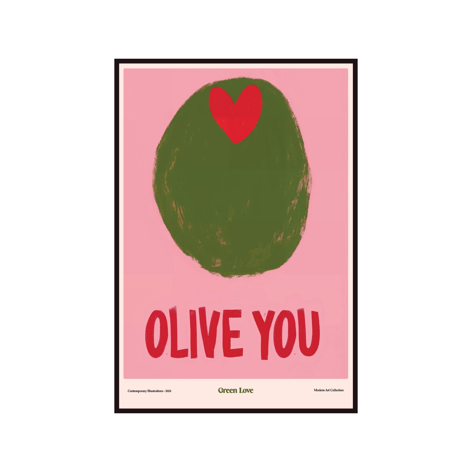 Plakat „Olive You” – Słodkie Wyznanie w Stylu Modern Art!