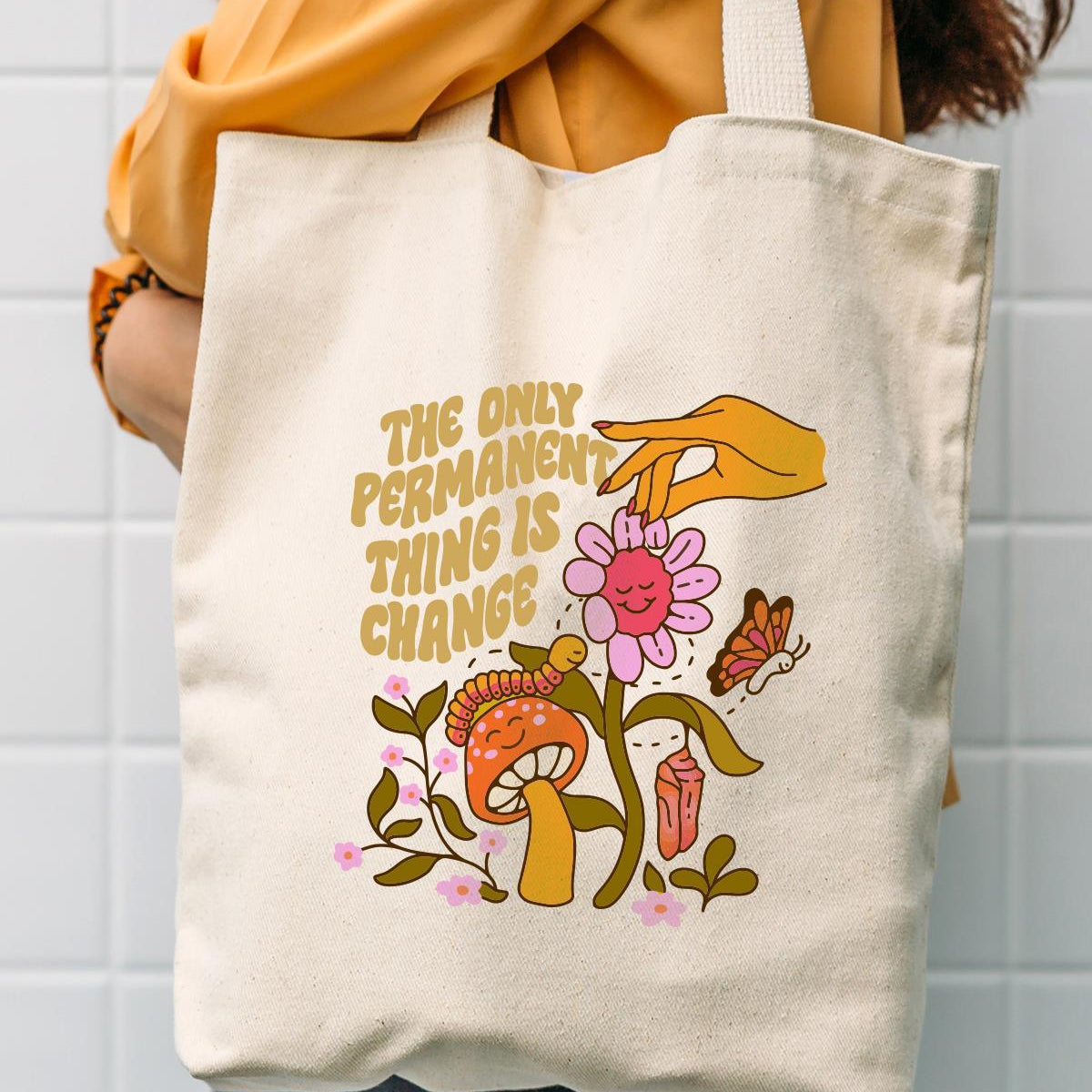 Torba bawełniana na ramię typu Shopper, stylowa, artystyczna, pojemna, trwała zmiana