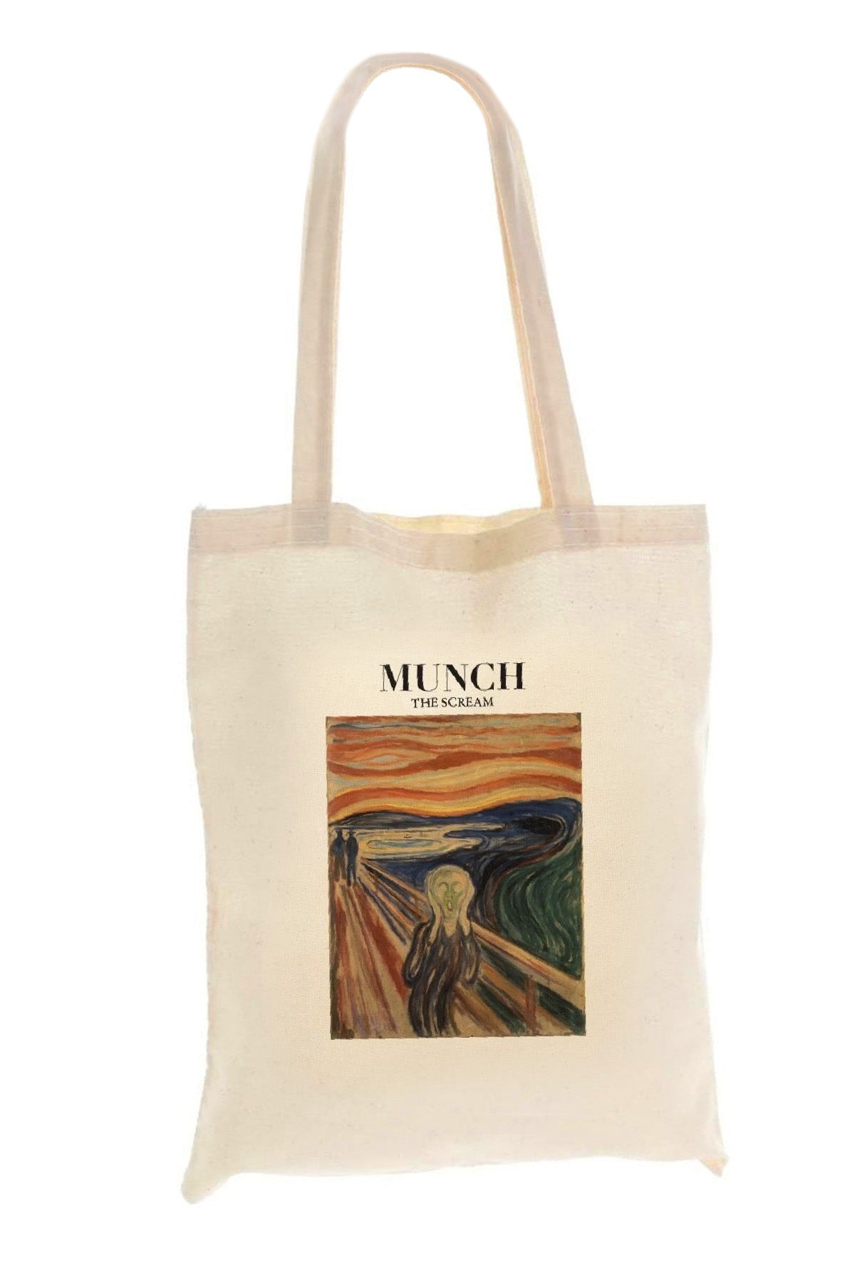 Torba bawełniana shopper z motywem Edvarda Muncha – „Krzyk”, pojemna, na zakupy, do szkoły, na co dzień.