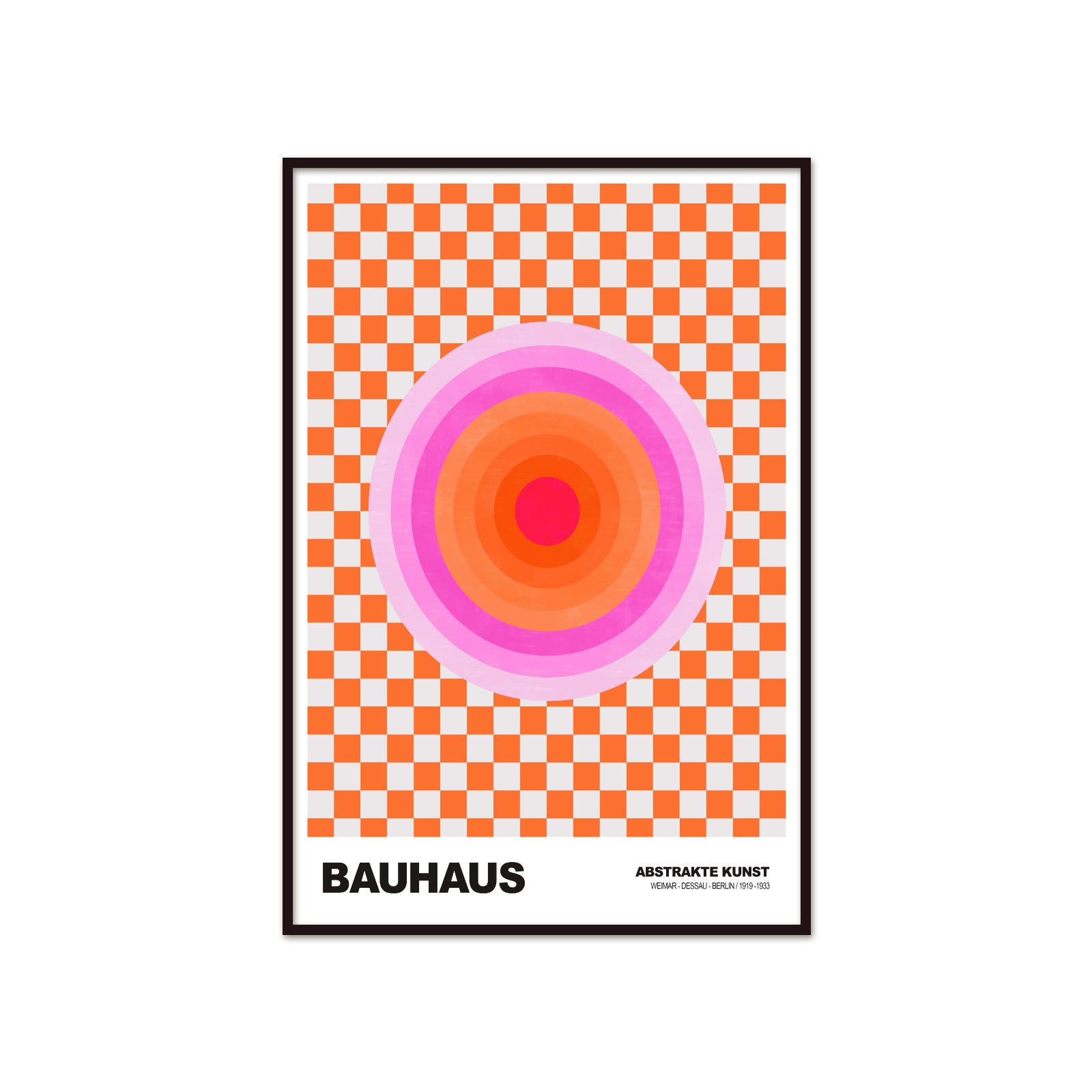 Energia Retro: Checkered Pulse – Bauhaus, Abstract Neon Orbit