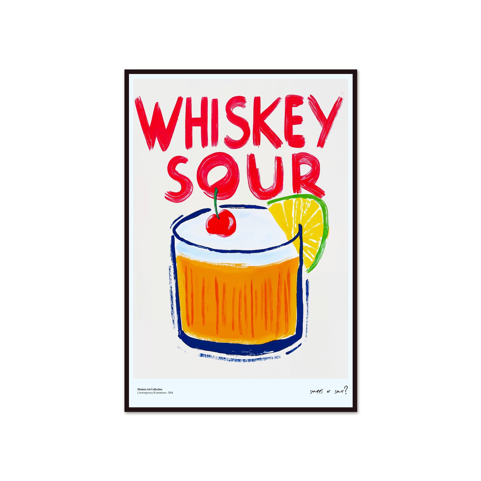 Plakat „Whiskey Sour” – Klasyka z radosnym twistem!
