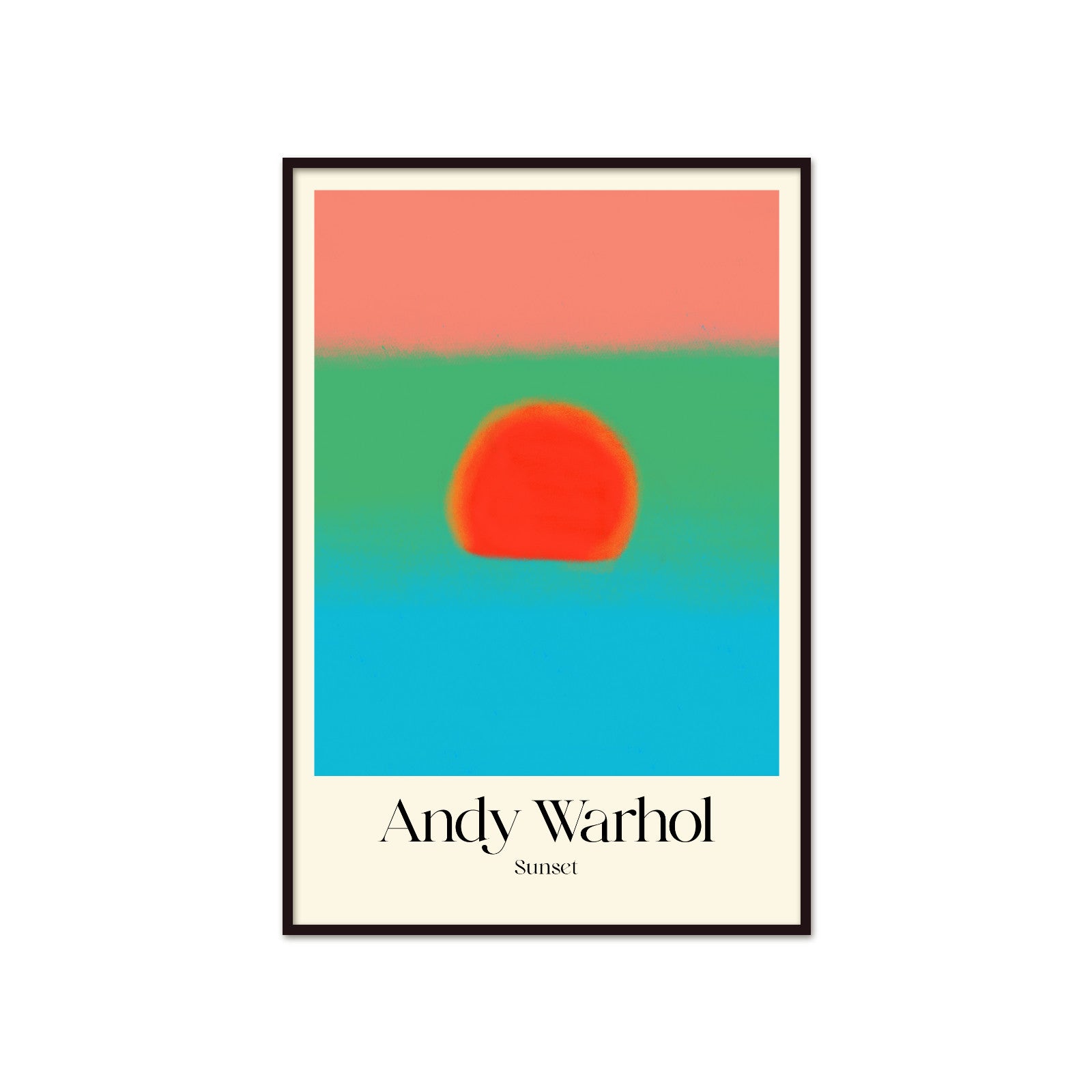 Tropikalna Reinterpretacja: Sunset Green & Azure – Andy Warhol, Pop Art Vision