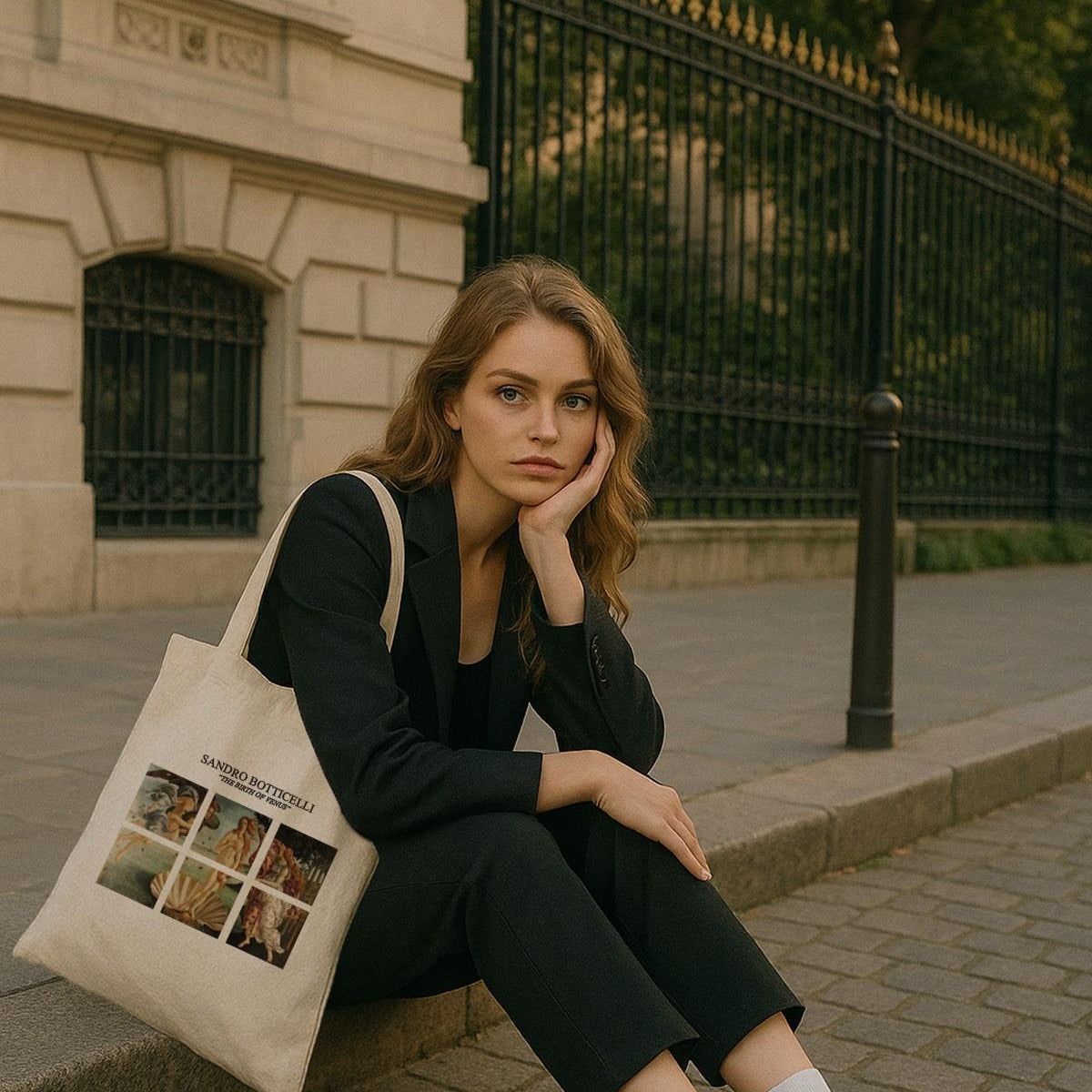 Torba Bawełniana na ramię typu Shopper, stylowa, pojemna, Sandro Botticelli ,,Narodziny Venus".